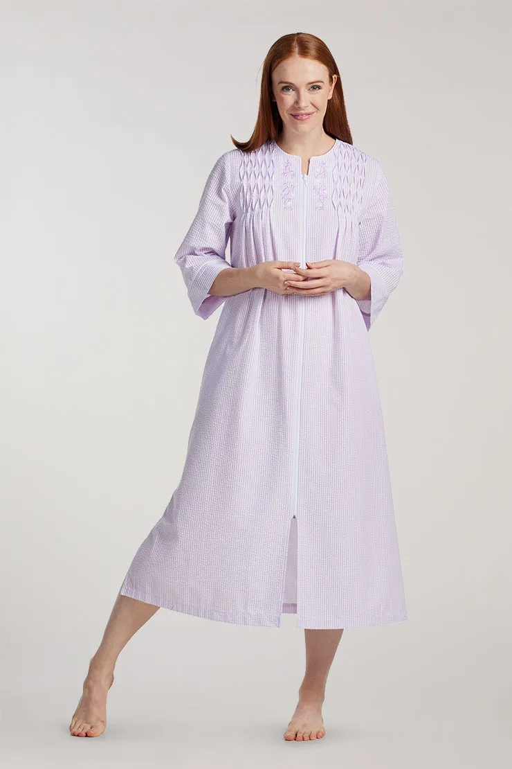 Seersucker Long Robe | Clearance only