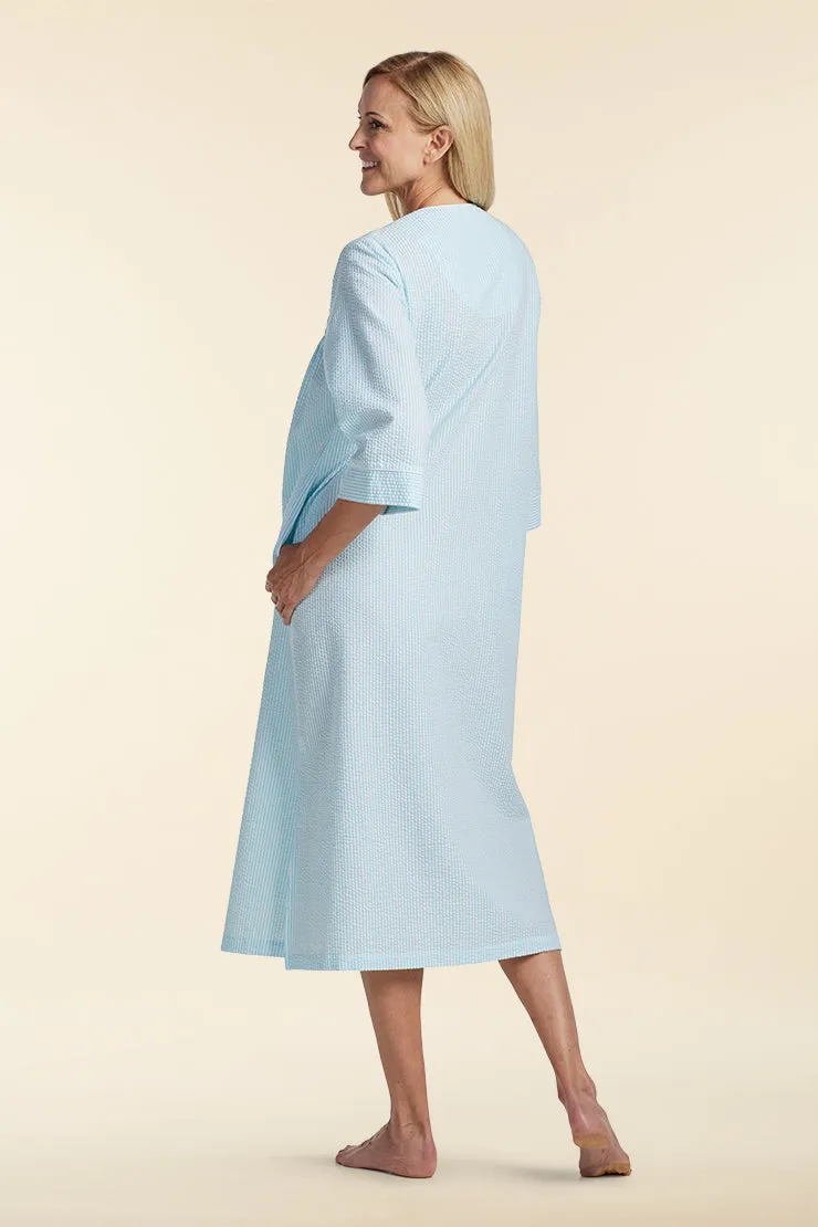 Seersucker Long Robe | Clearance only