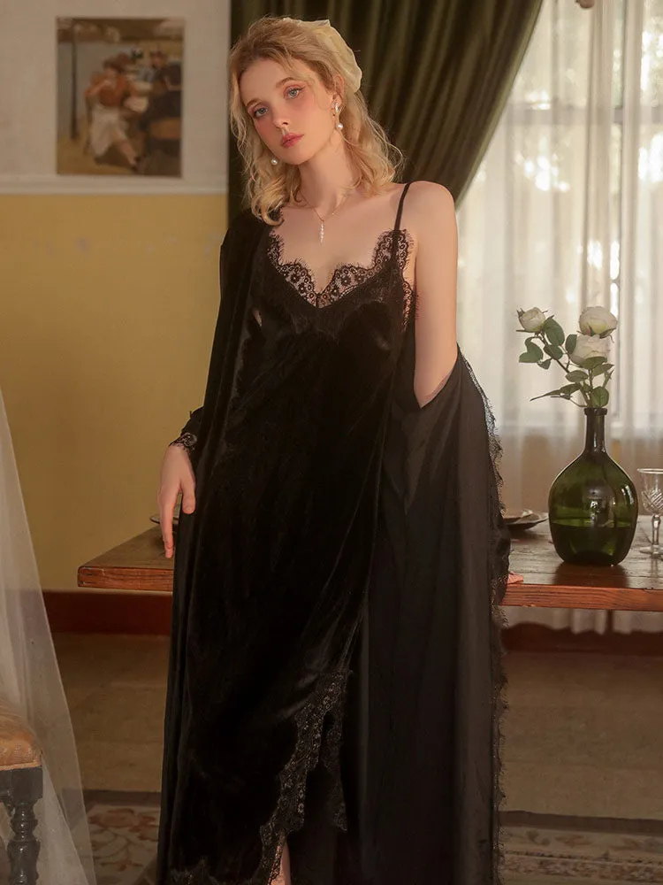 Sensual Lace Sheer Temptation Nightgown Robe