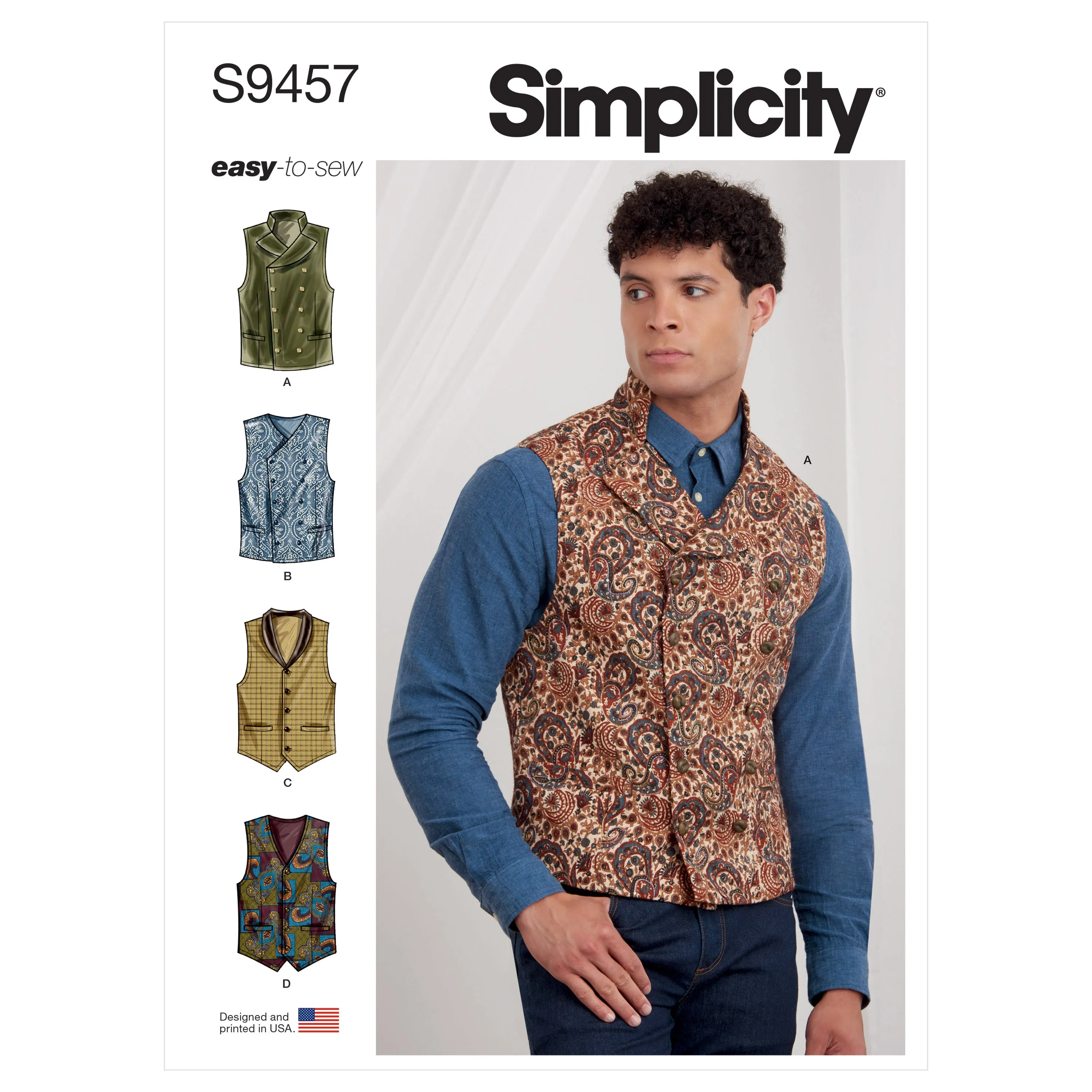 Simplicity Sewing Pattern S9457 Men's Waistcoats