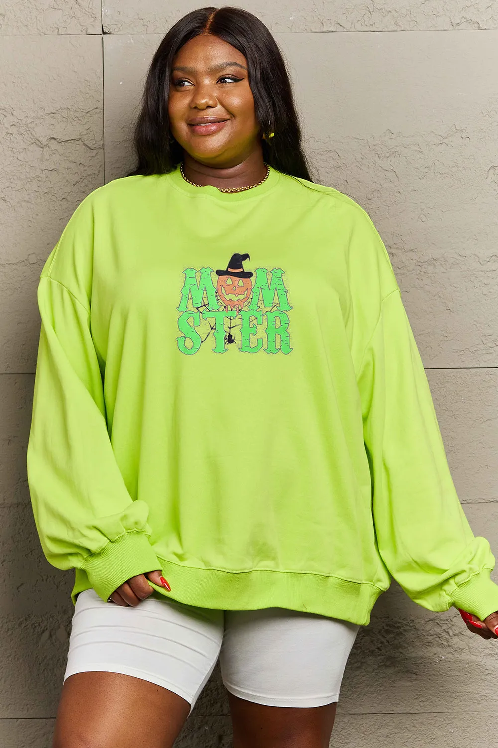 Simply Love Full Size Drop Shoulder Graphic Sweatshirt