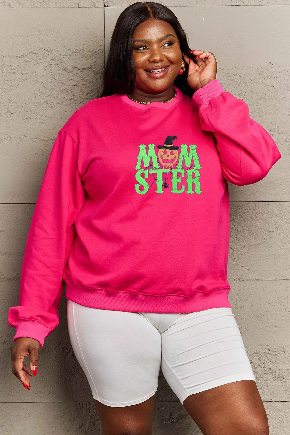 Simply Love Full Size Drop Shoulder Graphic Sweatshirt