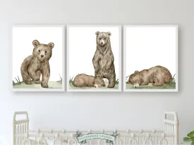 Sleepy Bear Nursery Prints