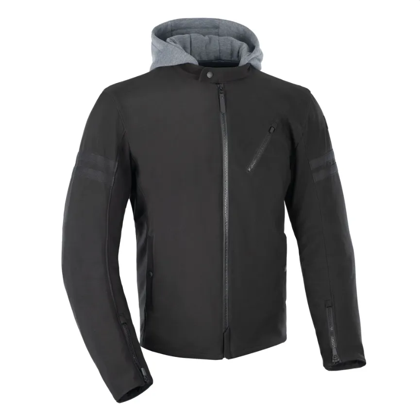 Stealth Street Biker Black Jacket with Elbow & Shoulder armour Faringdon by Oxford