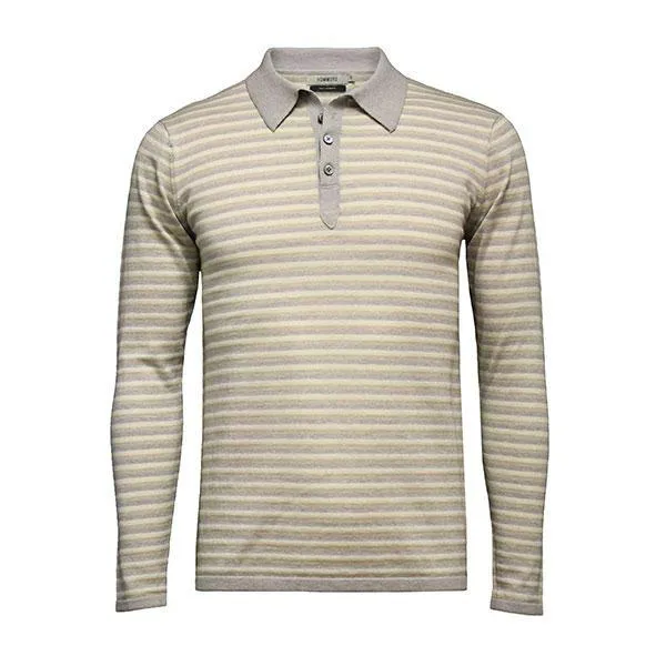 Striped Long Sleeve Polo Shirt Palm Springs