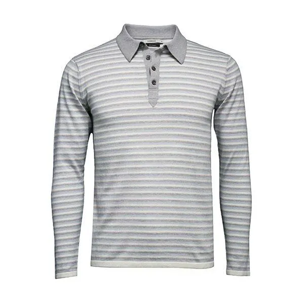 Striped Long Sleeve Polo Shirt Palm Springs