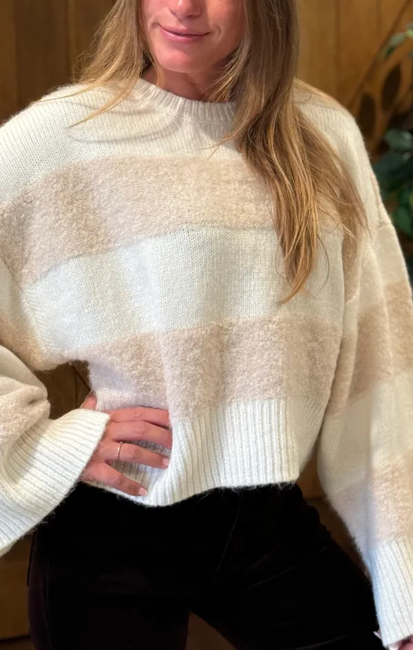 Striped Wide Sleeve Sweater