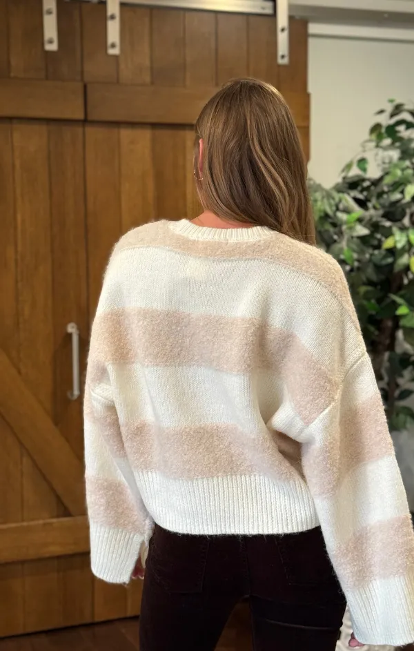 Striped Wide Sleeve Sweater