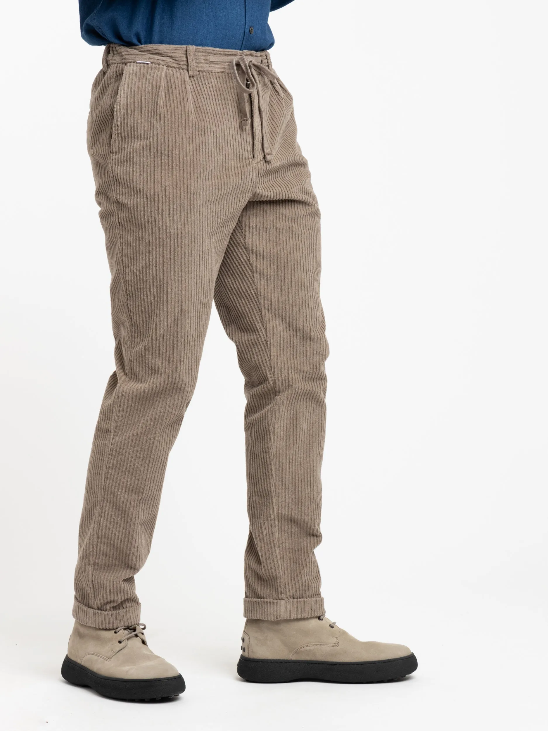 Taupe Corduroy Jogger Pants