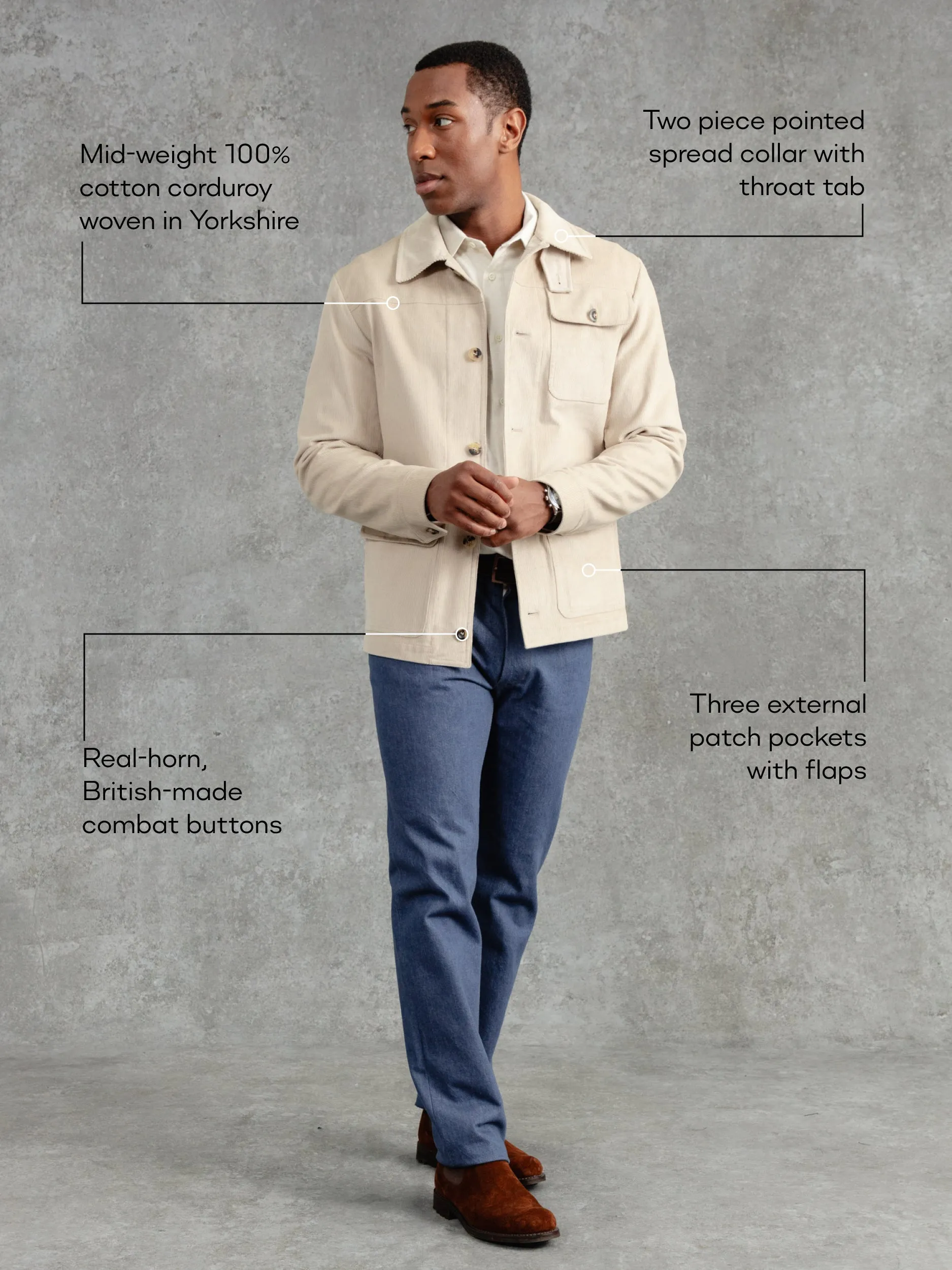 The Cord Pocket Jacket - Alabaster