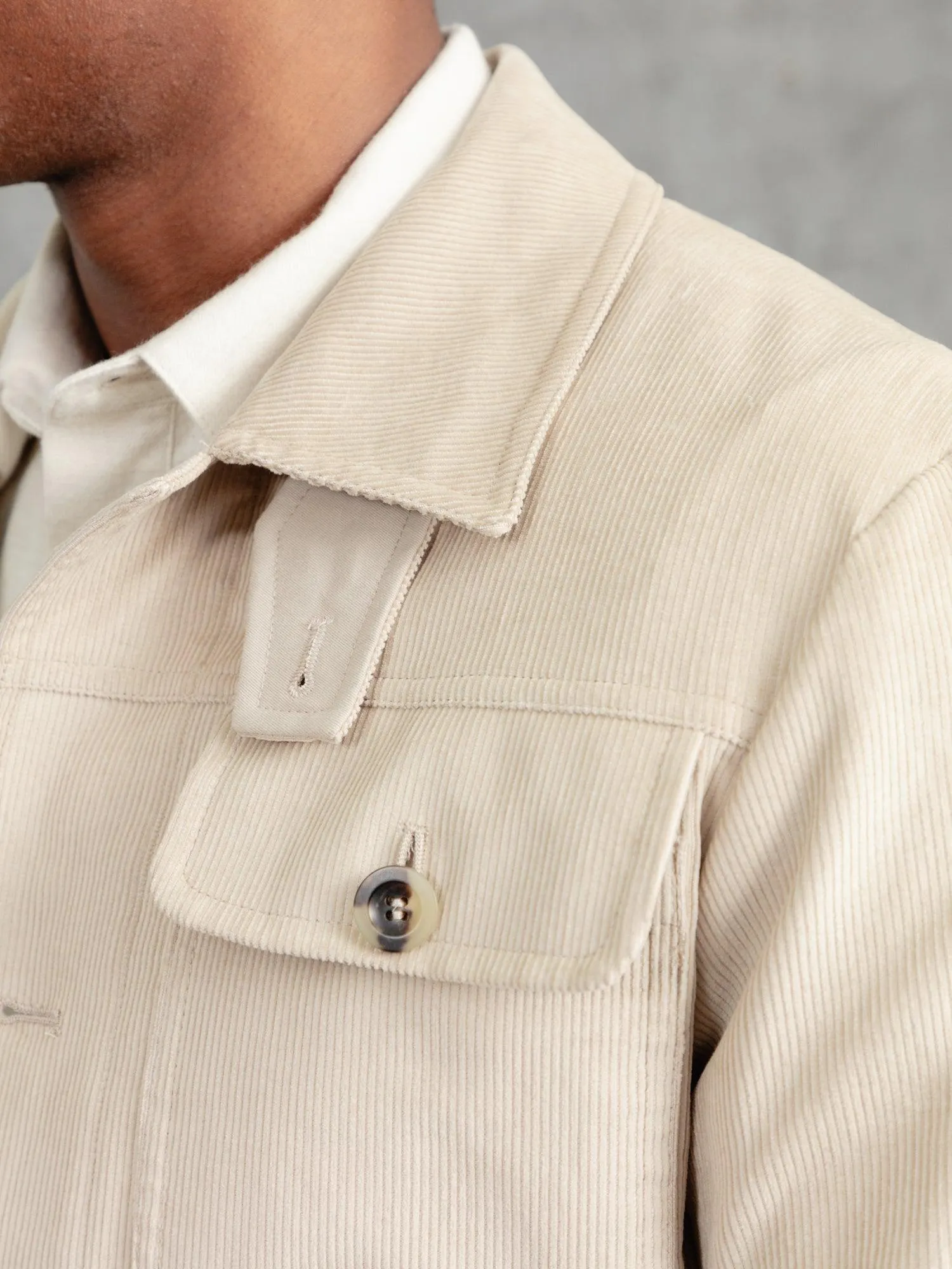 The Cord Pocket Jacket - Alabaster