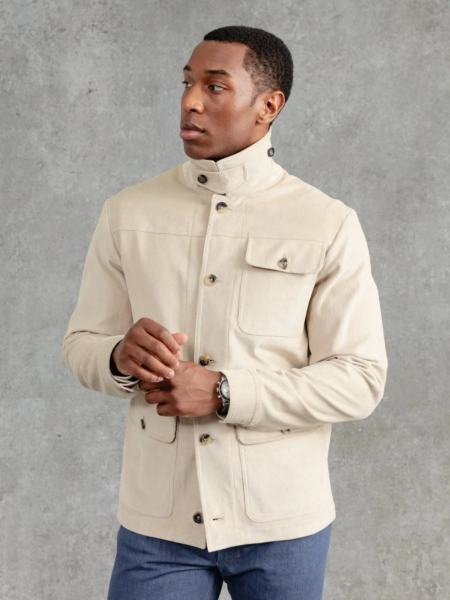 The Cord Pocket Jacket - Alabaster