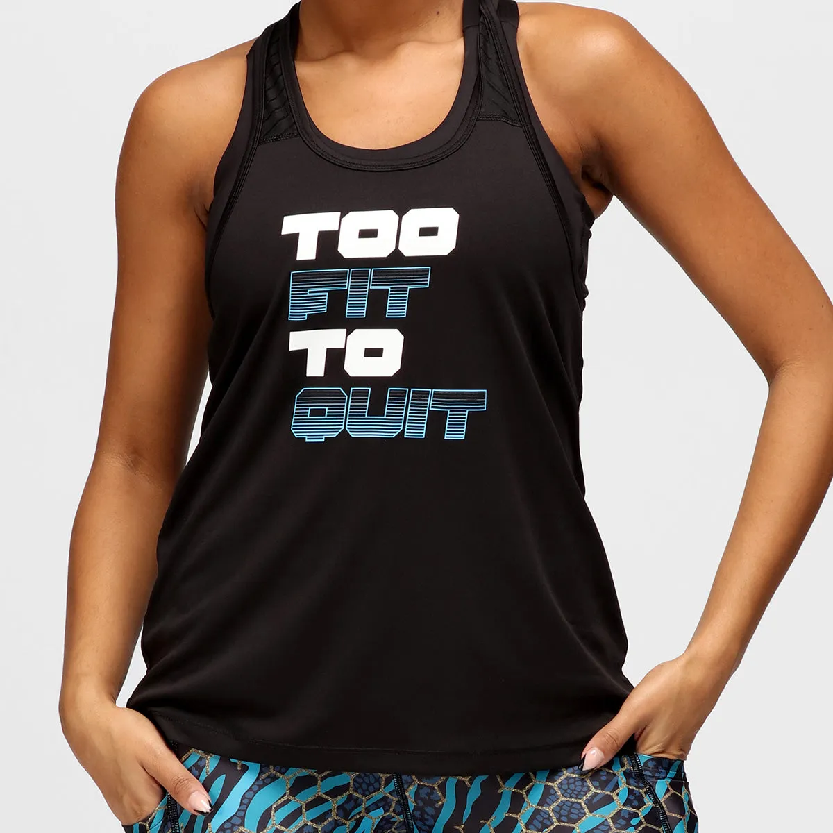 Too Fit To Quit Mesh Racerback Vest