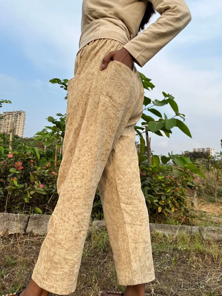 Trousers with pockets | Cordruoy Pants | Natural Dye | Eco printed trousers