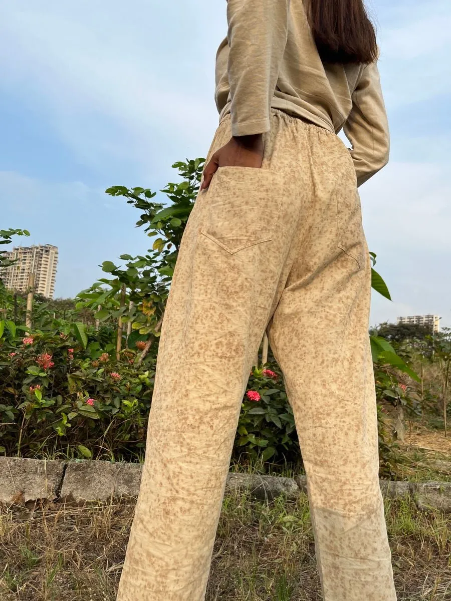 Trousers with pockets | Cordruoy Pants | Natural Dye | Eco printed trousers