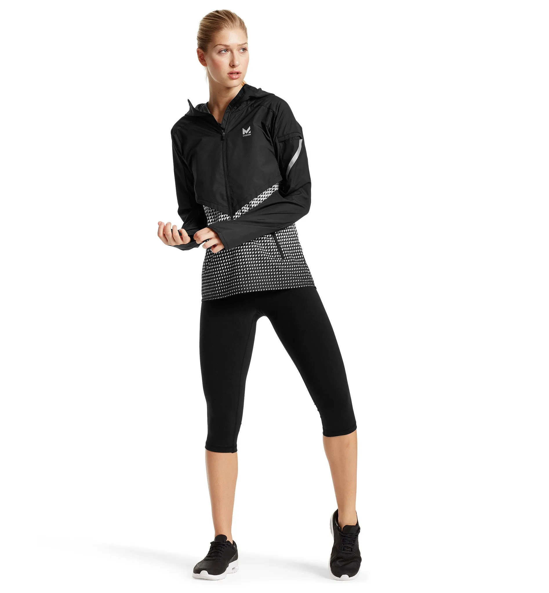 VaporActive Barometer Running Jacket | Moonless Night / Bright White