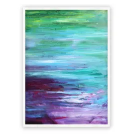 Vertical pink & green abstract wall art print