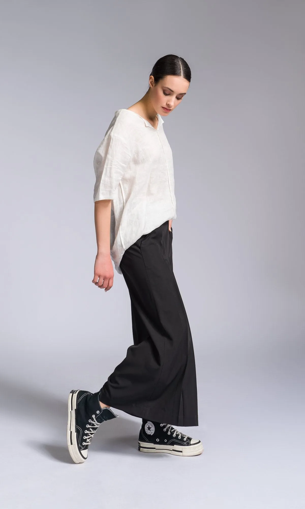 Wide Leg Pants with Front Pleat