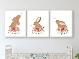 Wildflower Bunny Butterfly Nursery Prints