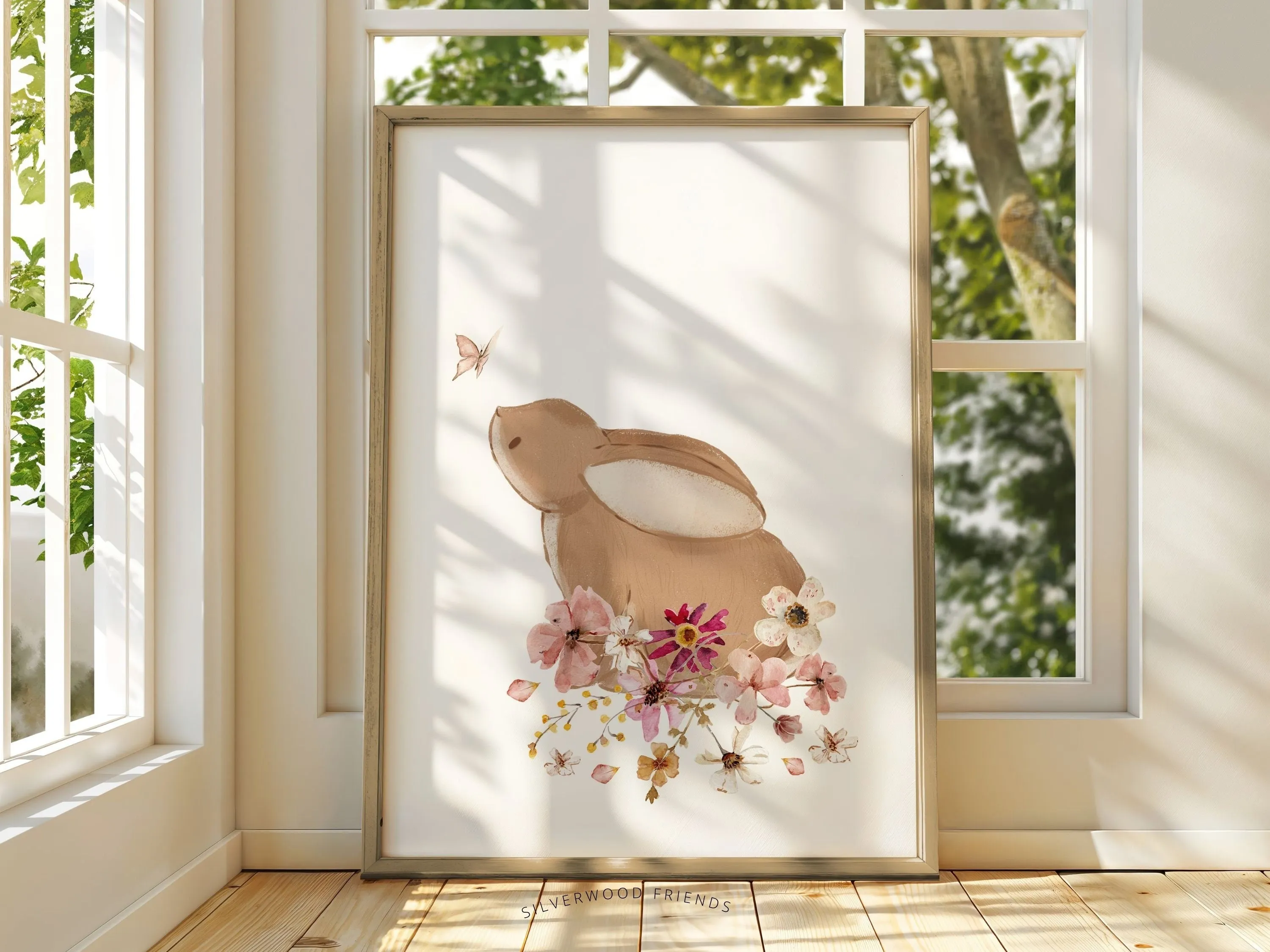 Wildflower Bunny Butterfly Nursery Prints