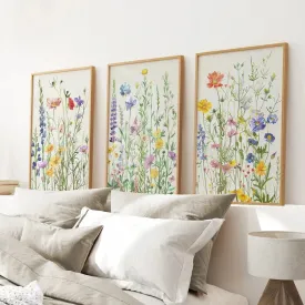 Wildflower Floral Wall Art Watercolor Prints