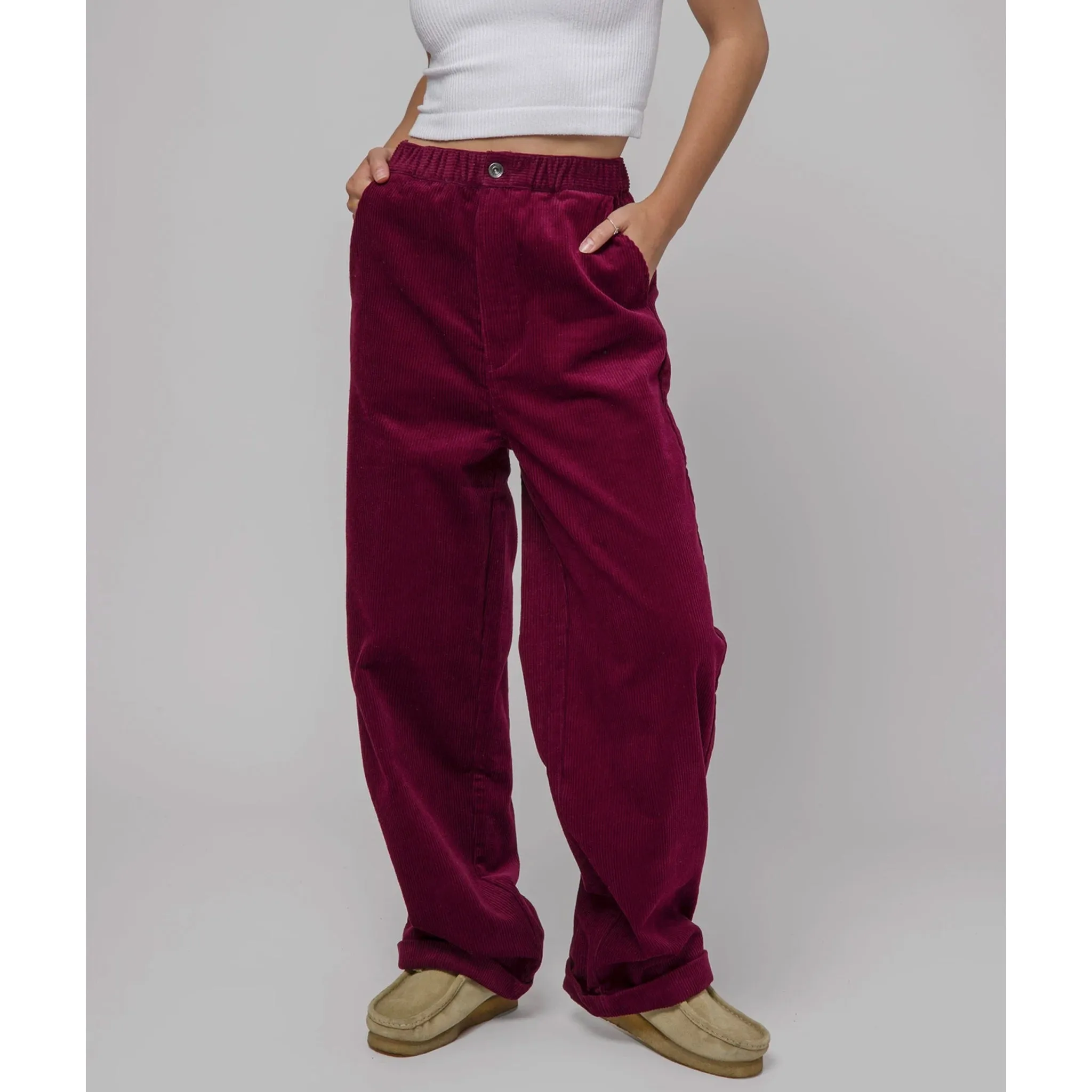 Women's Corduroy Baggie Pant (Bloodstone)