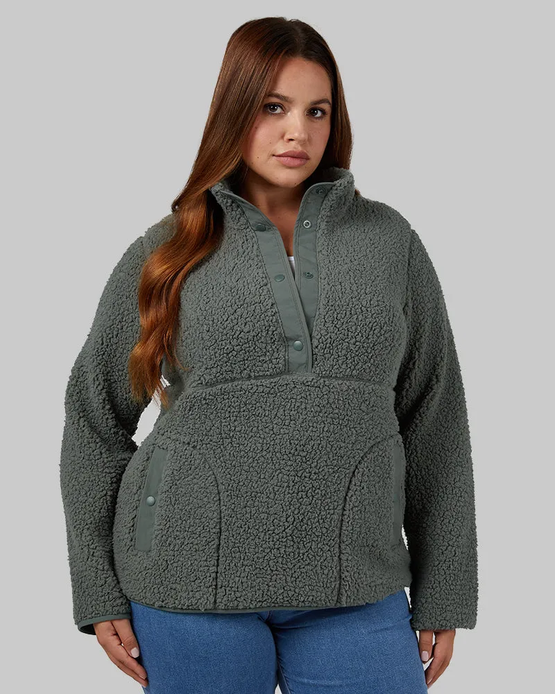 WOMEN'S COZY SHERPA SNAP MOCK TOP