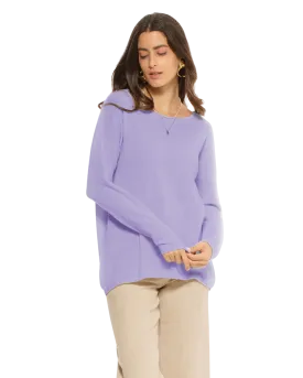 Women's Oversized Cashmere Boatneck Sweater Lavender