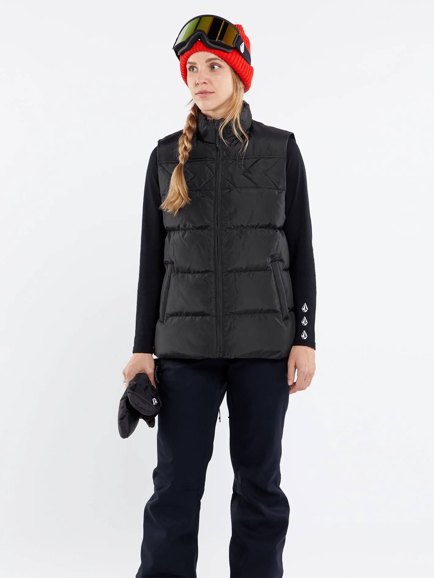 Womens Stone Castine Puff Vest - Black