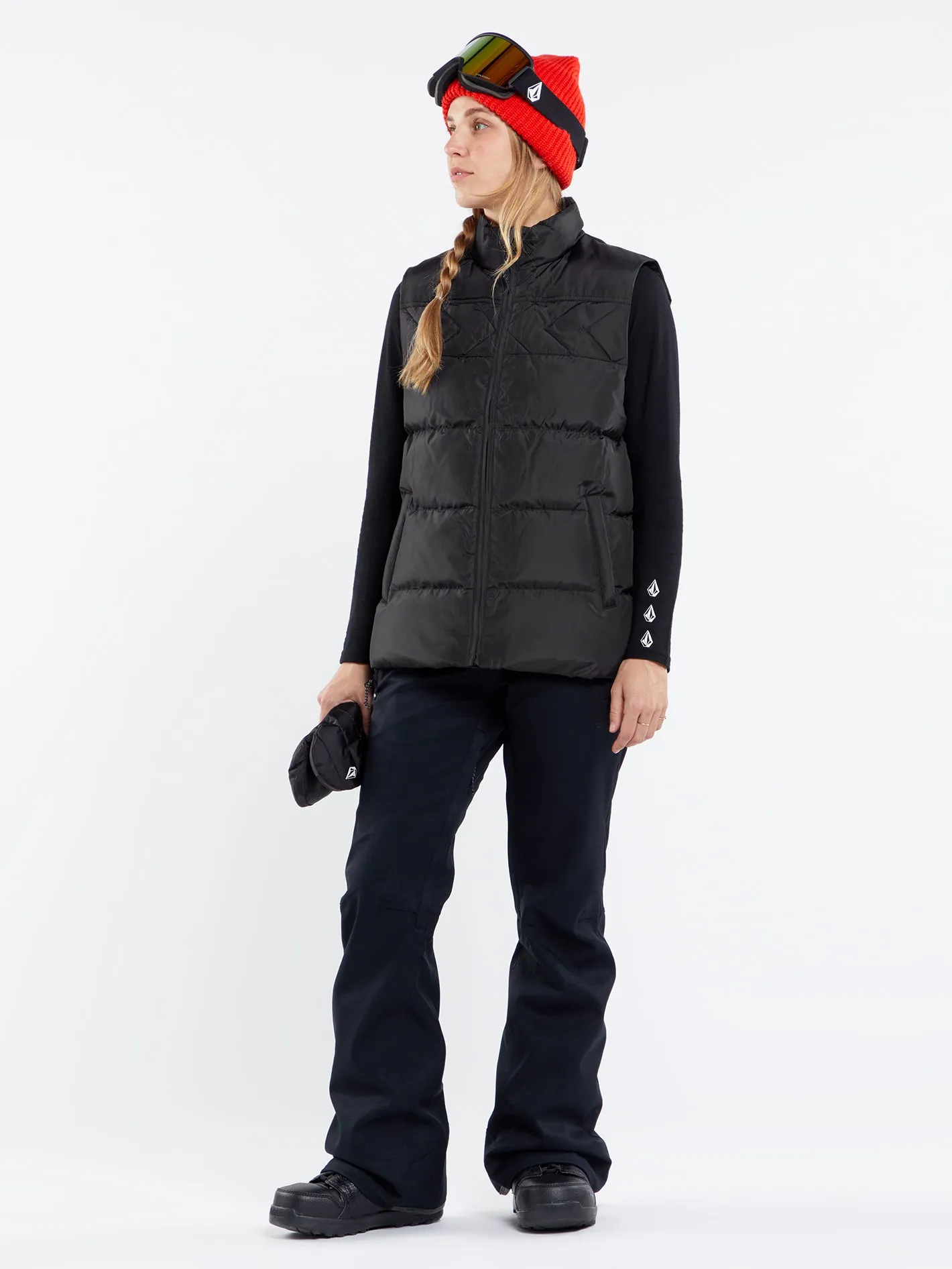 Womens Stone Castine Puff Vest - Black